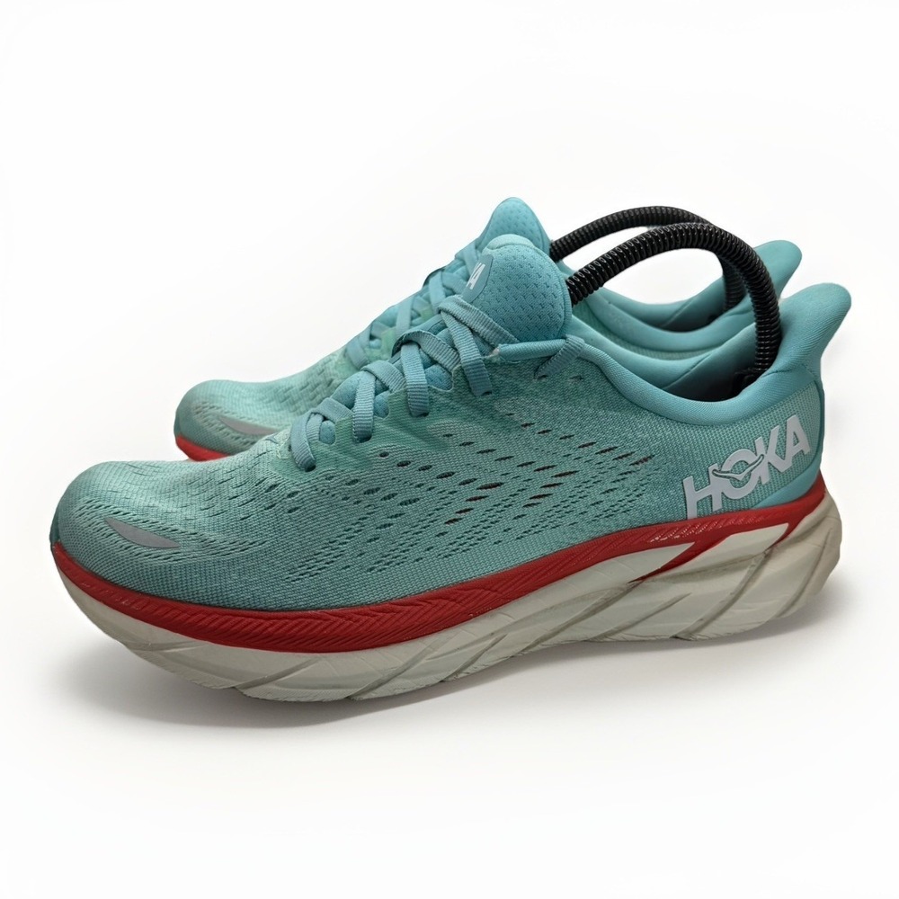 Women's 8.5B Hoka One One Clifton 8 Aquarella Eggshell Blue 1119394-AEBL Shoes
